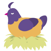 A honey and overcast chicken with a head pattern