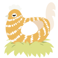 A honey and cream chicken with a bar pattern