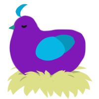 A violet and cerulean chicken