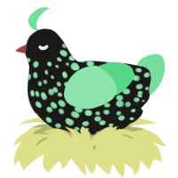 A sable and spring chicken with a speckle pattern