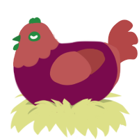 Orchard, a wine and red chicken with a head pattern