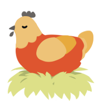 A vermilion and honey chicken with a head pattern