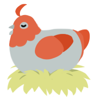 A silver and vermilion chicken with a head pattern