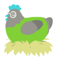 A grass and ash chicken with a head pattern