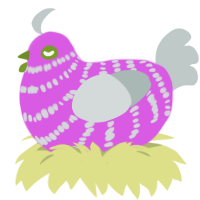 Toast, a orchid and silver chicken with a bar pattern