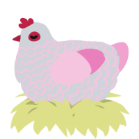 A mist and pink chicken with a lace pattern