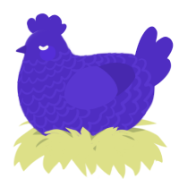 A indigo chicken with a lace pattern