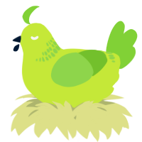 A lime and grass chicken with a neck-band pattern