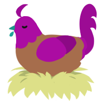 A brown and plum chicken with a head pattern