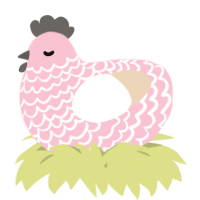 A rose and cream chicken with a lace pattern