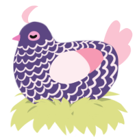 A overcast and rose chicken with a lace pattern