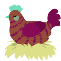 A russet and wine chicken with a bar pattern
