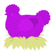 A amethyst chicken with a lace pattern