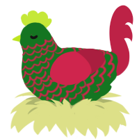 Ugly Sweater, a leaf and crimson chicken with a lace pattern