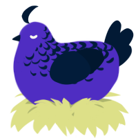 A indigo and tumblr chicken with a half-lace pattern