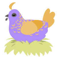 Razul, a lilac and honey chicken with a half-lace pattern