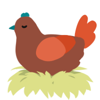 A russet and vermilion chicken