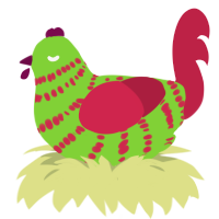(unnamed), a grass and crimson chicken with a bar pattern