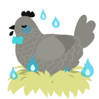 A ash chicken with a lace pattern
