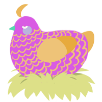 A orchid and honey chicken with a lace pattern