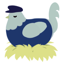 A honey and sable chicken with a head pattern