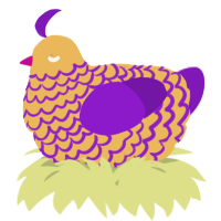 A honey and violet chicken with a lace pattern