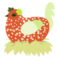 Tomato Soup, a vermilion and apple chicken with a speckle pattern
