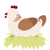 A cream and brown chicken with a neck-band pattern