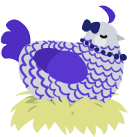 A mist and indigo chicken with a lace pattern
