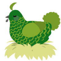A leaf and chartreuse chicken with a lace pattern
