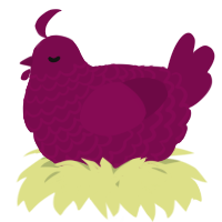 A wine chicken with a lace pattern