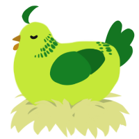 A lime and leaf chicken with a neck-band pattern