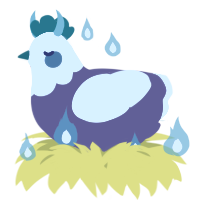 A overcast and white chicken with a head pattern