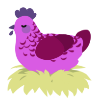 A orchid and wine chicken with a half-lace pattern