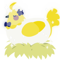 A white and yellow chicken with a head pattern