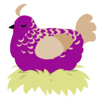 A plum and beige chicken with a half-lace pattern