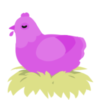 A orchid chicken with a head pattern