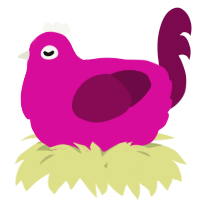 A fuchsia and wine chicken