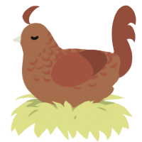 A brown and russet chicken with a half-lace pattern