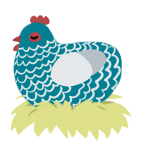 A sea and mist chicken with a lace pattern