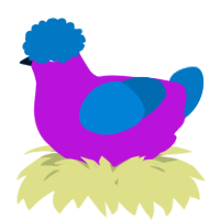 A amethyst and sapphire chicken