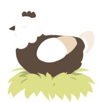 A bark and cream chicken with a head pattern