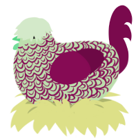 A gluppy and wine chicken with a double-lace pattern