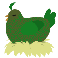 A olive and leaf chicken with a double-lace pattern