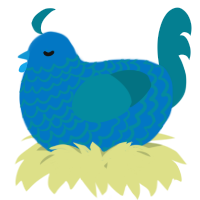 A sapphire and sea chicken with a lace pattern