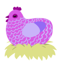 Orchid, a orchid and lilac chicken with a lace pattern
