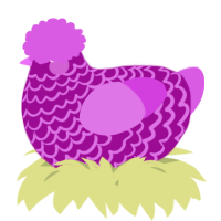 A plum and orchid chicken with a lace pattern