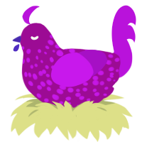 (unnamed), a plum and amethyst chicken with a speckle pattern