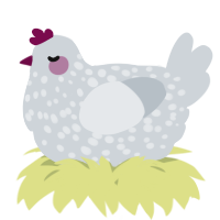 A mist chicken with a speckle pattern