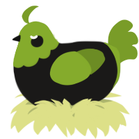 A sable and chartreuse chicken with a head pattern